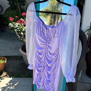 Ruched Bust Ruched Zip Back Dress